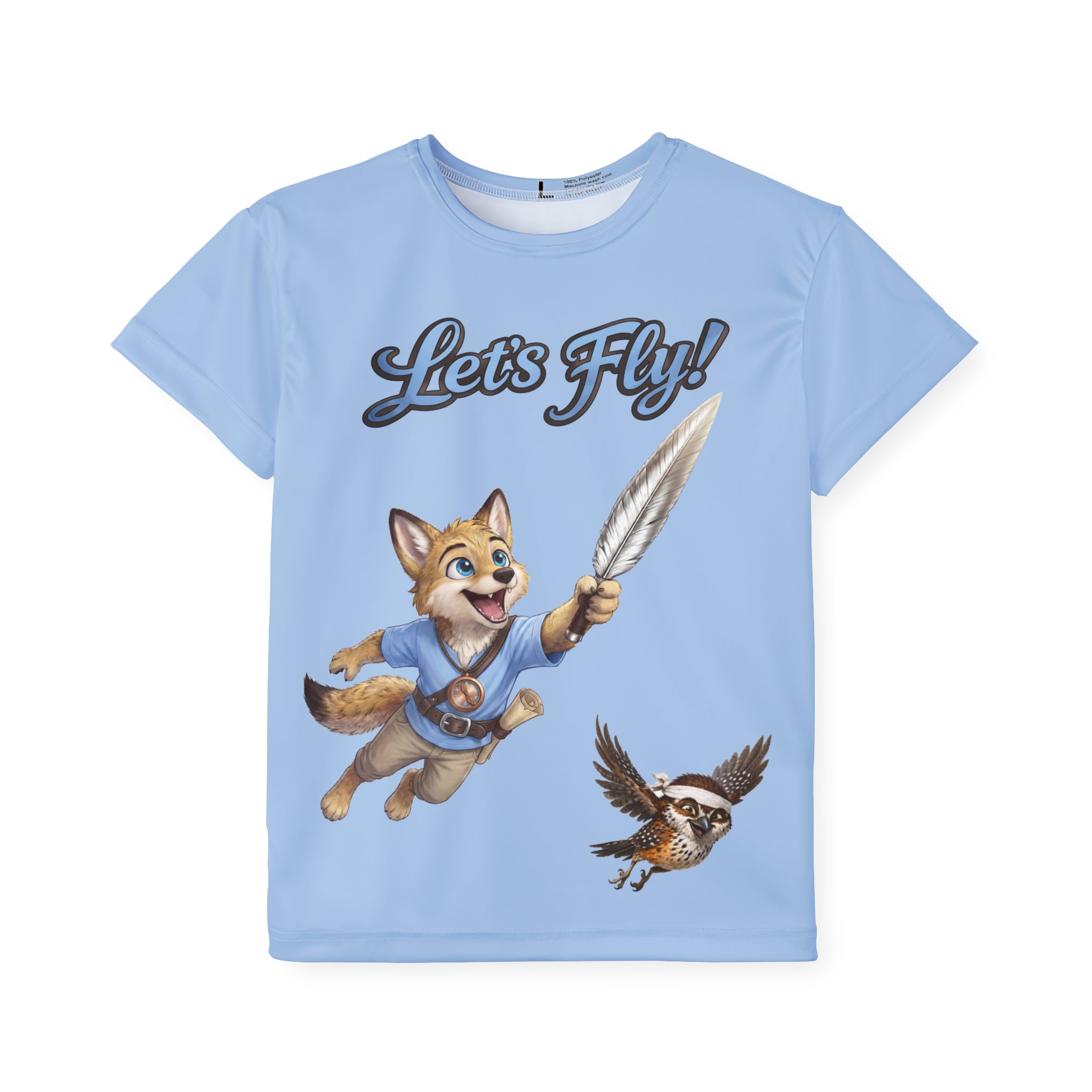 Kids Jersey — "Let's Fly!"  Cody Coyote & Ren Sports Tee