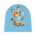 Cute Baby Beanie with Cody Coyote Puppy – Blue Infant Hat
