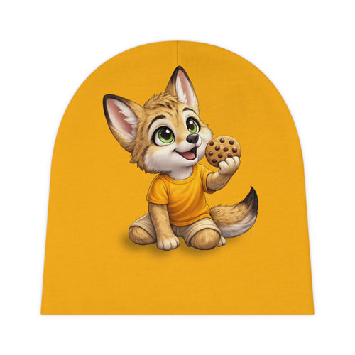 Baby Beanie — Tuwi, a cute coyote puppy with Cookie Graphic