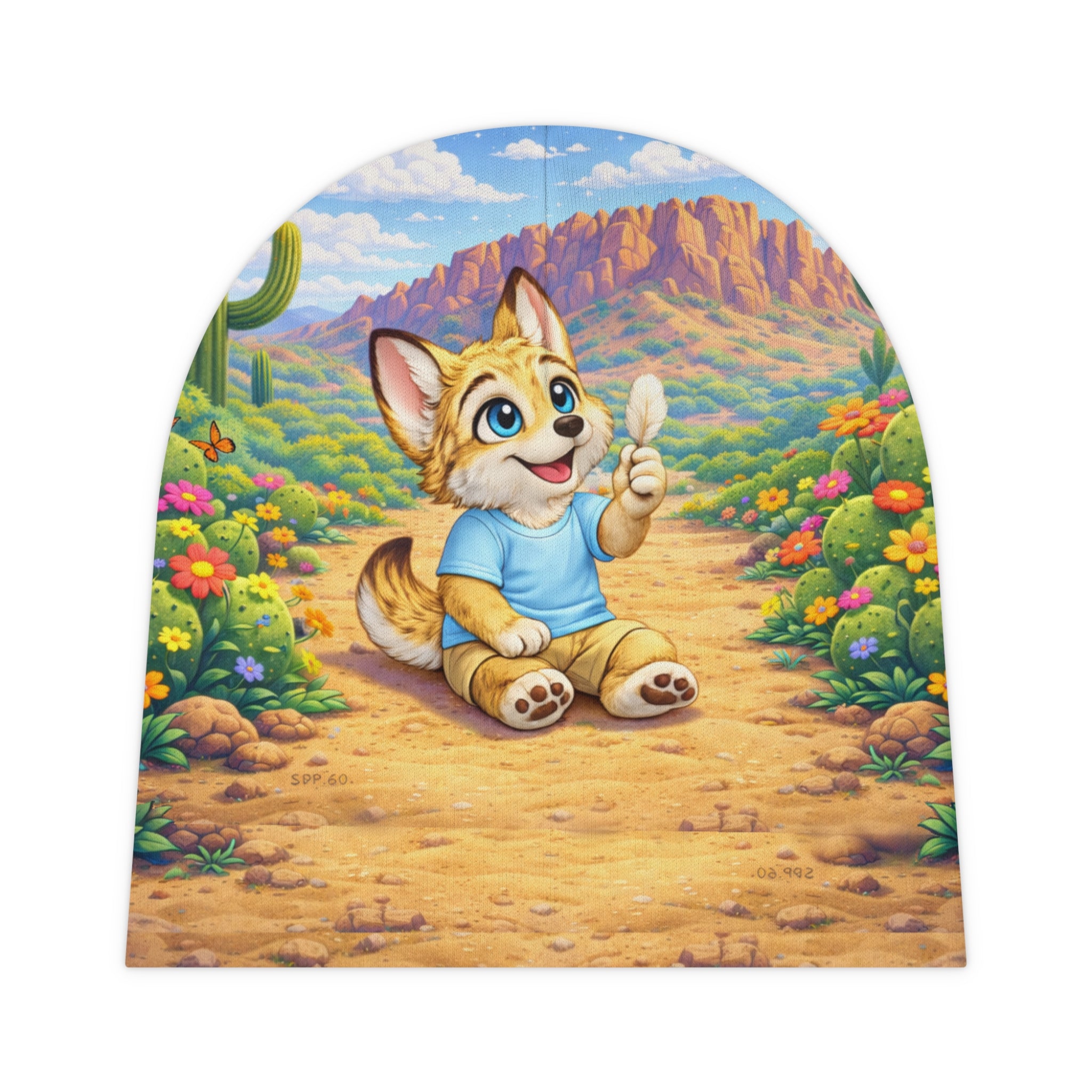 Coyote Story Baby Beanie — Cute Puppy All-Over-Print Infant Hat