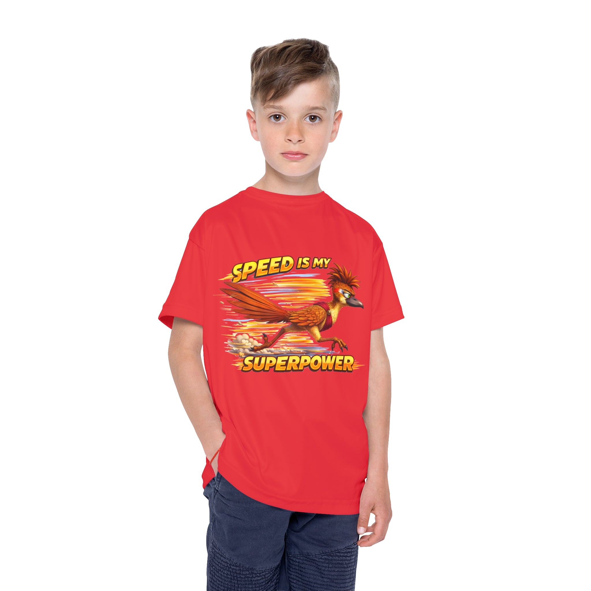 Kids Jersey — "Speed Is My Superpower" Roadrunner Rudy Rush  Tee
