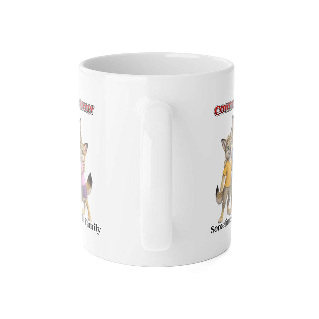 Coyote Story Mug — "Sometimes we get along" Cute Anthropomorphic Family Coffee Cup